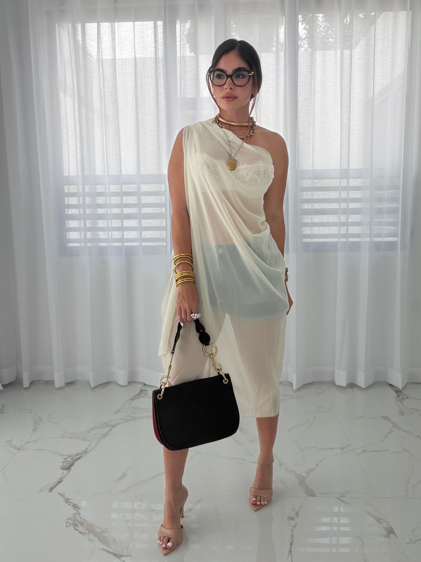 VELVET NUDE TUNIC