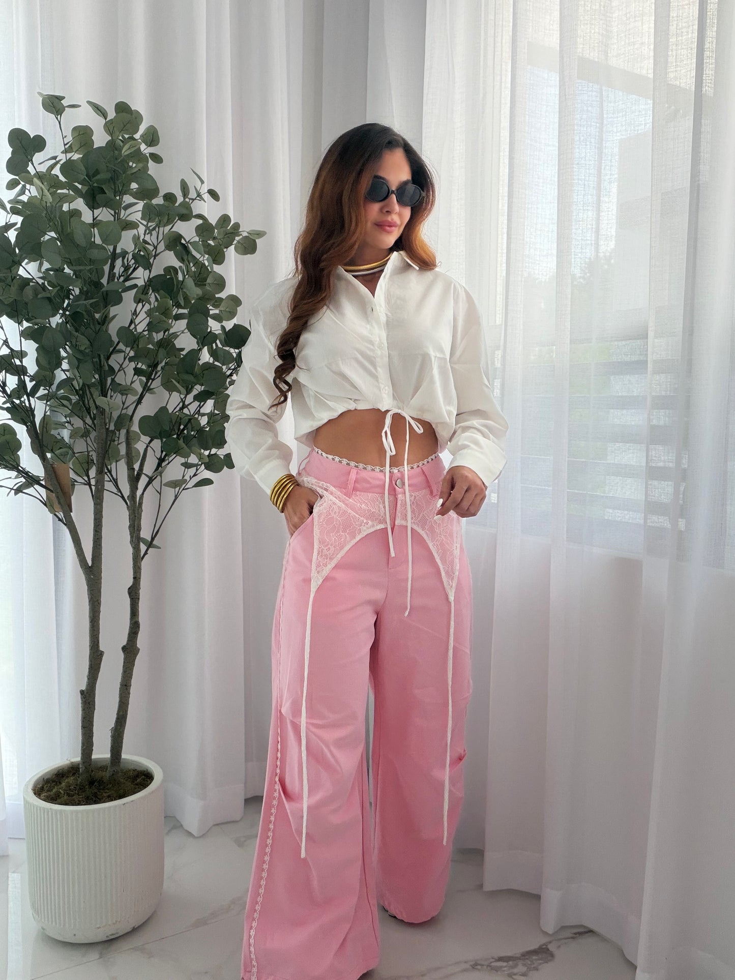 FIERCE PINK LACE PANT