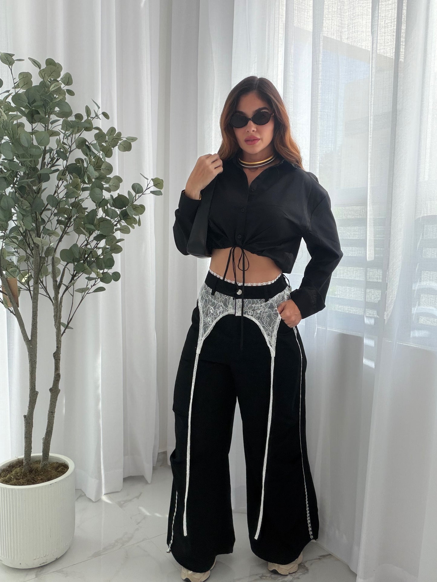FIERCE BLACK LACE PANT