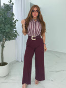 LUXE LINE WINE JUMPSUIT