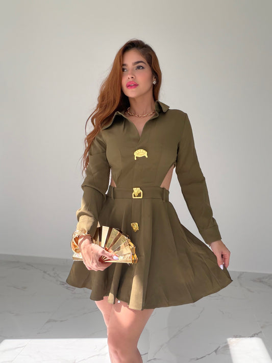 GRACE OLIVE DRESS