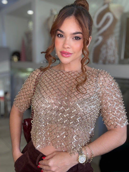 GOLD PEARL TOP