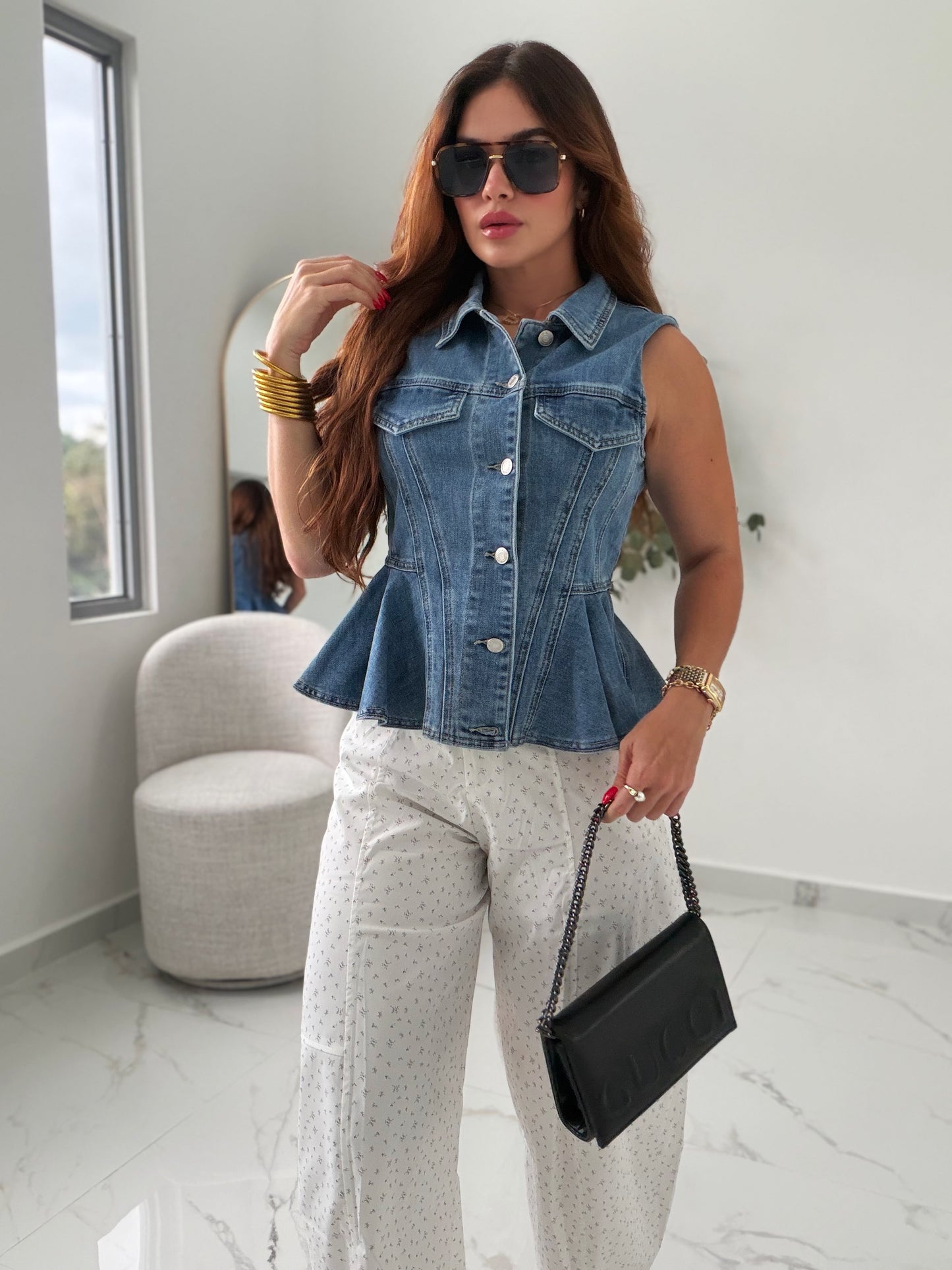 CLASSY DENIM TOP