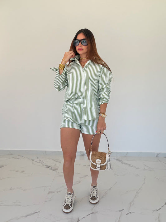 VELVET GREEN LINE SET