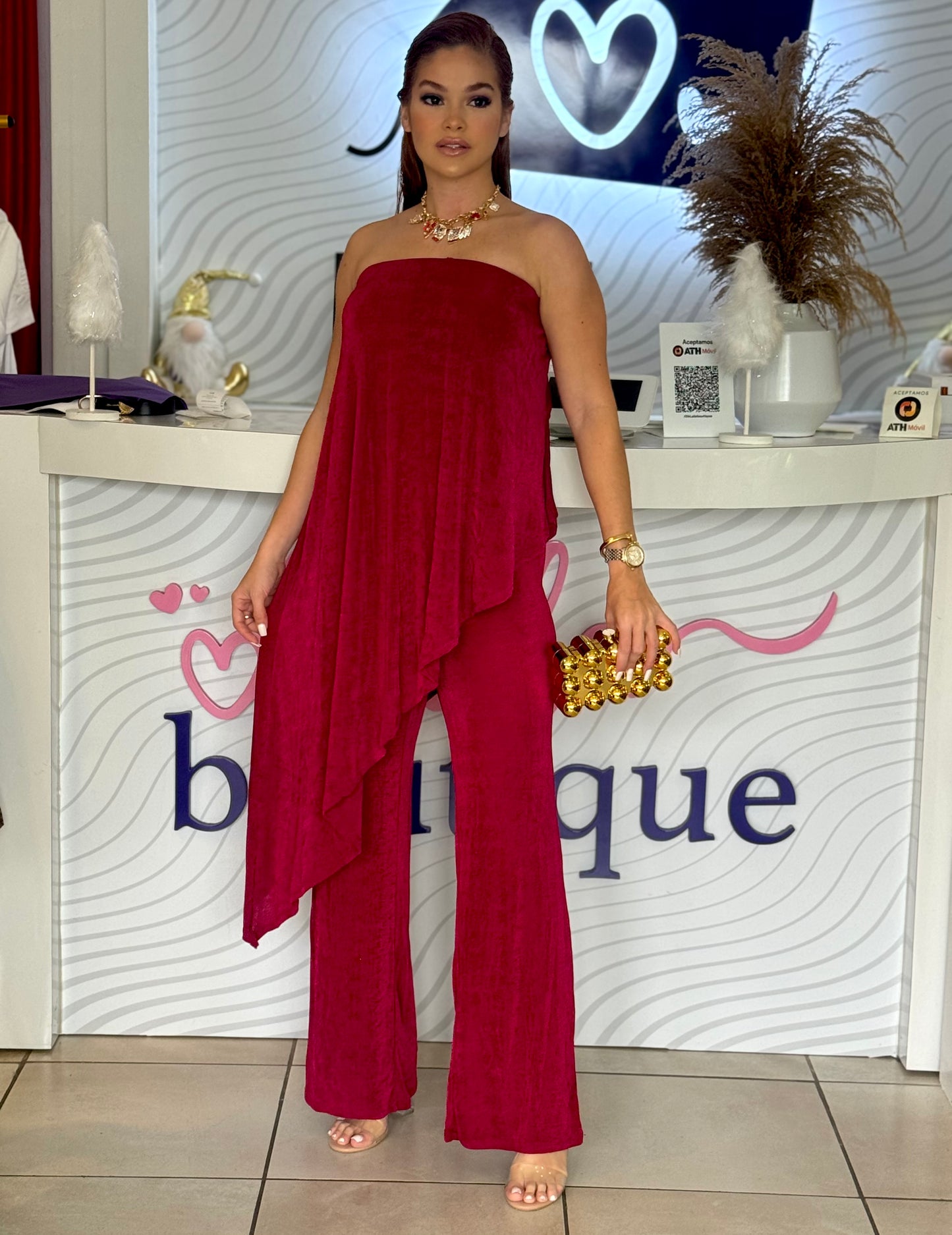 BURGUNDY JUMPSUIT