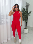 RED FLEX JUMPSUIT