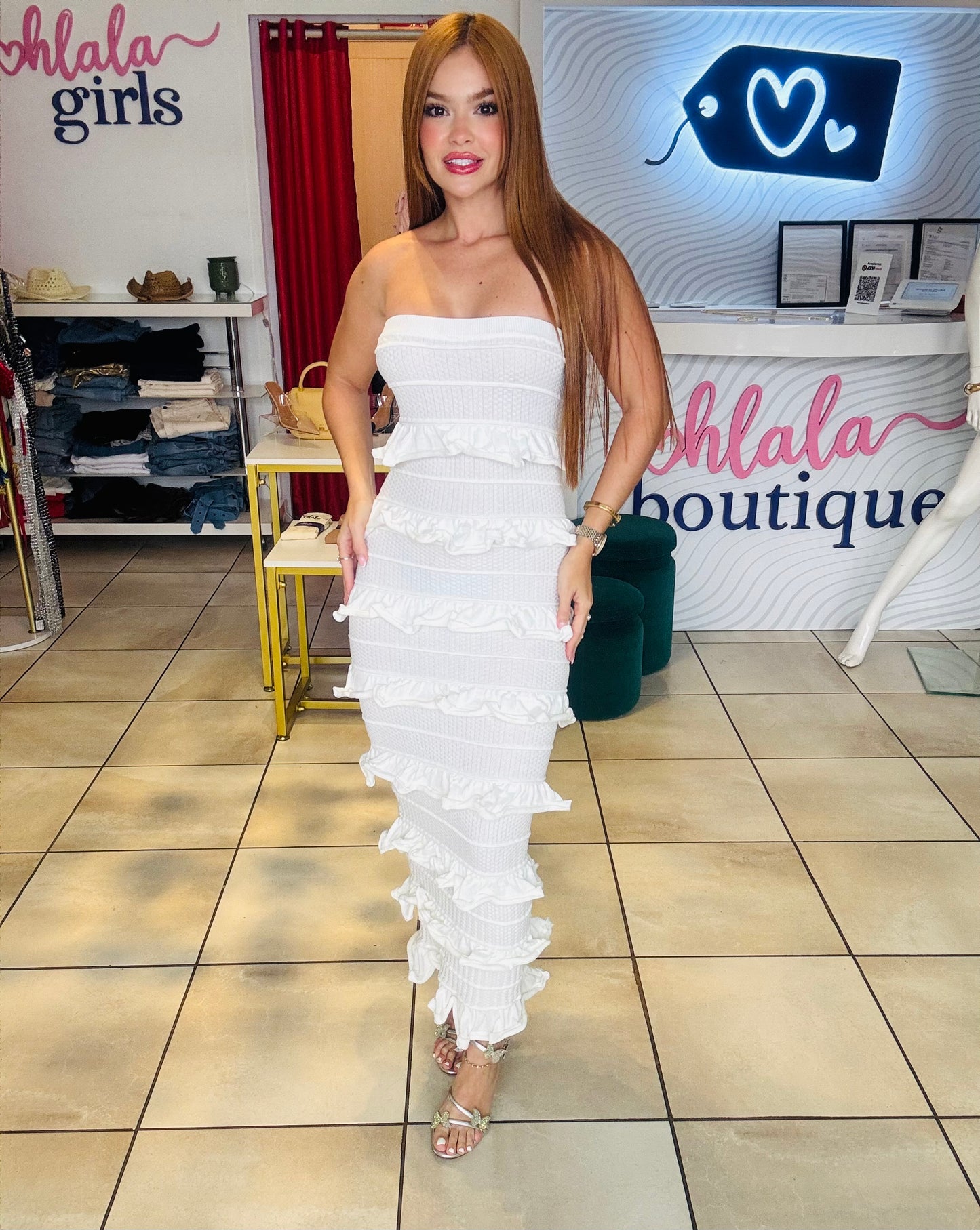 RUFF WHITE DRESS