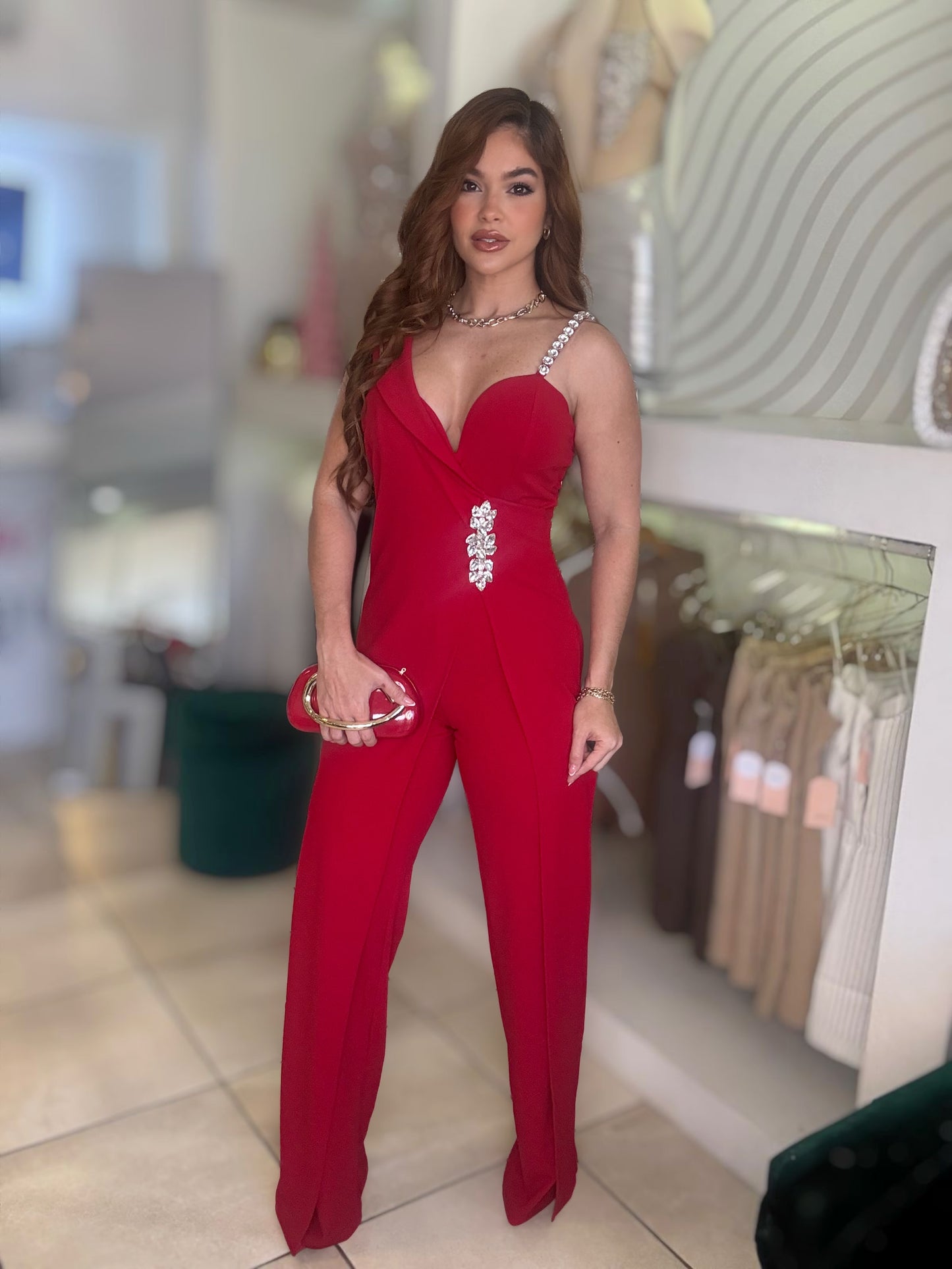 ELEGANT RED JUMPSUIT