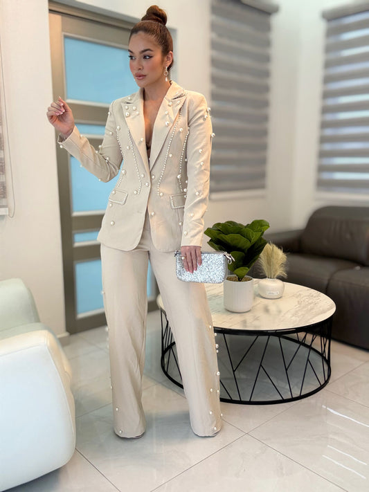 SEASON PEARL BLAZER SET