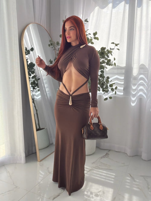 MOCHA ELEGANCE DRESS