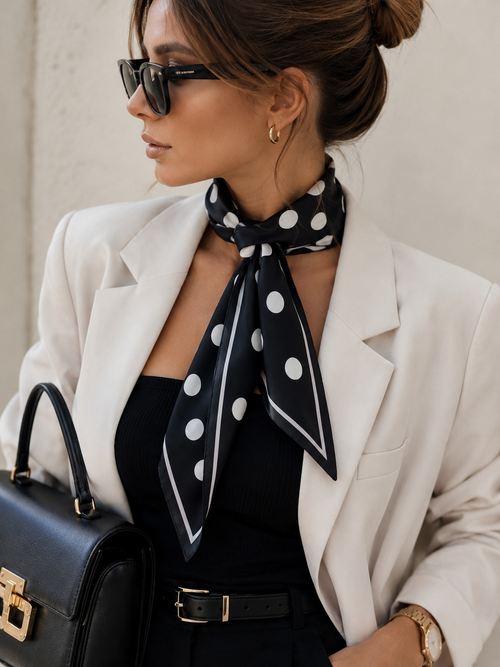 POLKA BLACK TWILLY SCARF