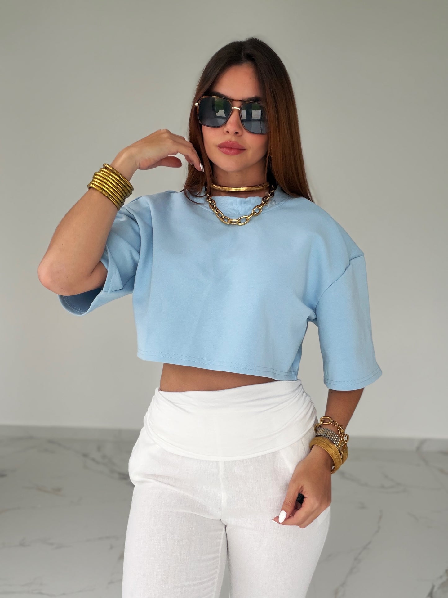 STYLED BLUE TOP
