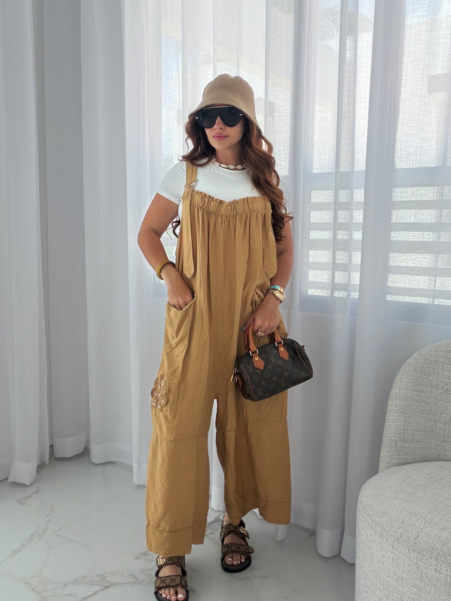 ITALIAN CAMEL  JUMPSUIT