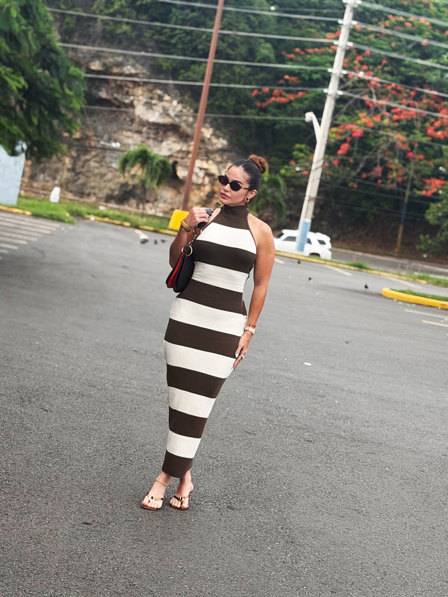 LINE MOCHA DRESS