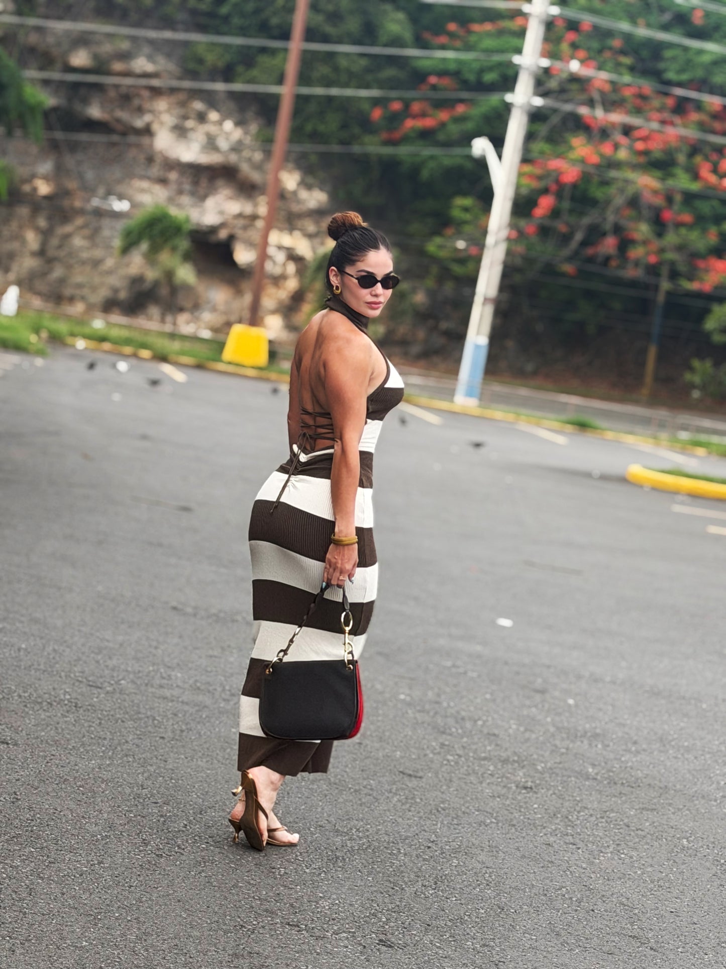 LINE MOCHA DRESS
